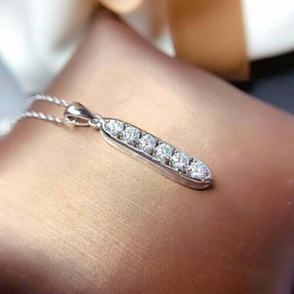 Korean Style Round Cubic Zirconia Necklace For Women, FB16FA1017 - Picture 2 of 5